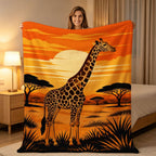 Aonana African Sunset Flannel Throw Blanket