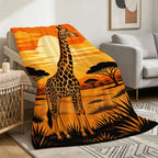 Aonana African Sunset Flannel Throw Blanket