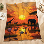 Aonana African Sunset Flannel Throw Blanket