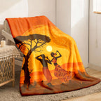 Aonana African Sunset Flannel Throw Blanket