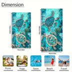 Aonana Sea Turtle Print Quick-Dry Beach Towel