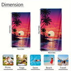 Aonana Coconut Trees Sunset Glow Beach Towel