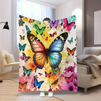 Aonana Secret Garden Butterfly & Floral Soft Cozy Flannel Throw Blanket