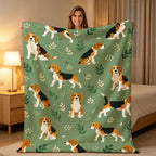 Aonana Cute Dogs Group Gifts Cozy Flannel Throw Blanket