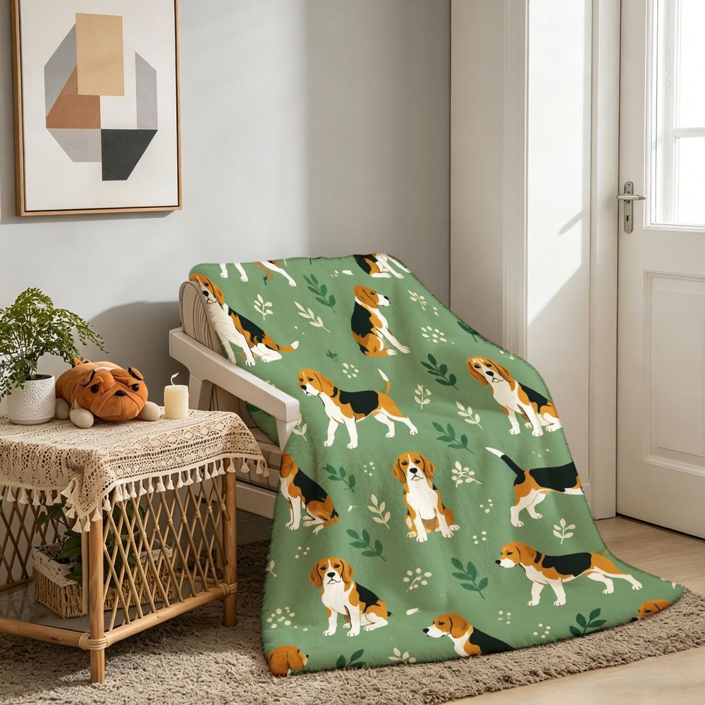 Aonana Cute Dogs Group Gifts Cozy Flannel Throw Blanket