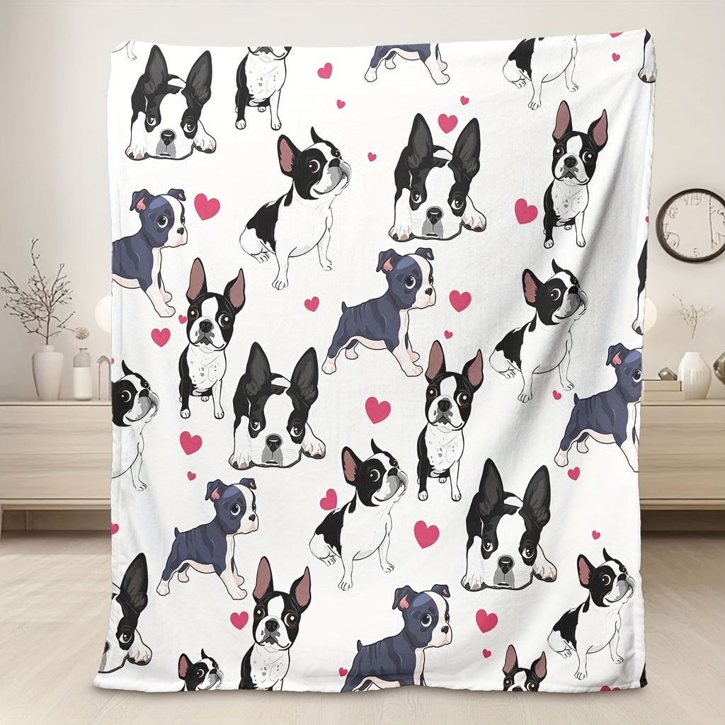 Aonana Cute Dogs Group Gifts Cozy Flannel Throw Blanket