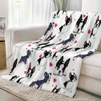 Aonana Cute Dogs Group Gifts Cozy Flannel Throw Blanket
