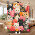 Aonana Cute Cats Group Gifts Cozy Flannel Throw Blanket