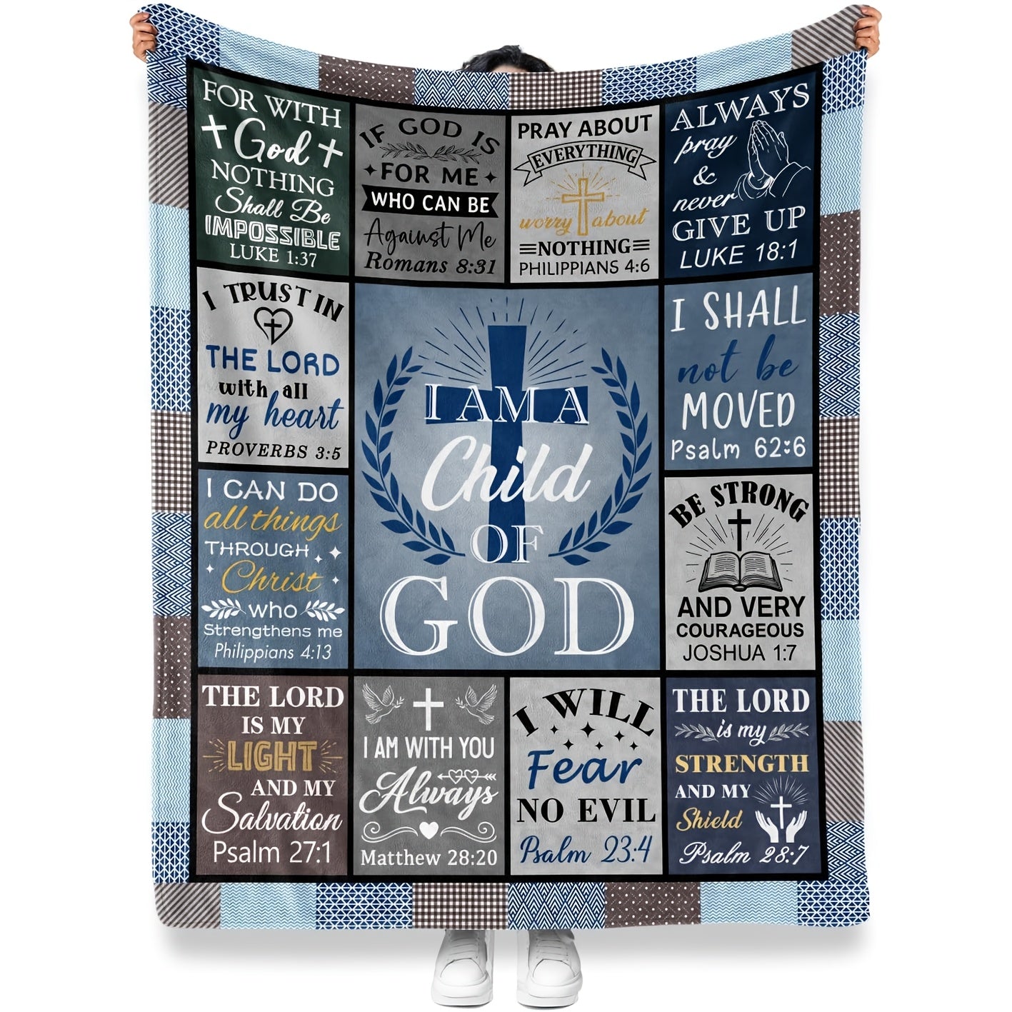 Aonana Christian “I Am a Child of God” Flannel Blanket