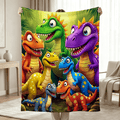 Aonana Adorable Dinosaur Print Flannel Blanket