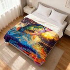 Aonana Big Bass Fishing Flannel Throw Blanket