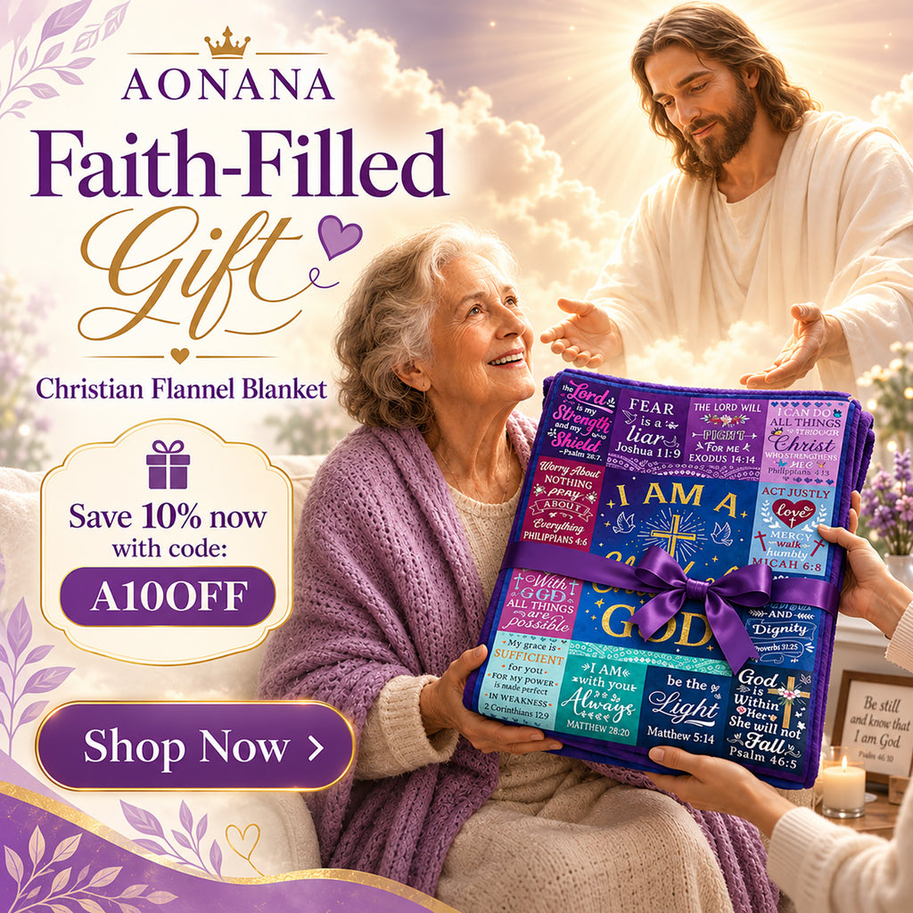 Aonana Christian “I Am a Child of God” Flannel Blanket