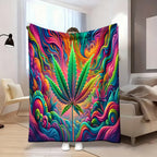 Aonana Secret Garden Leaf Art Soft Cozy Flannel Throw Blanket