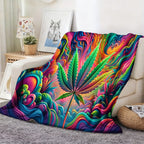 Aonana Secret Garden Leaf Art Soft Cozy Flannel Throw Blanket
