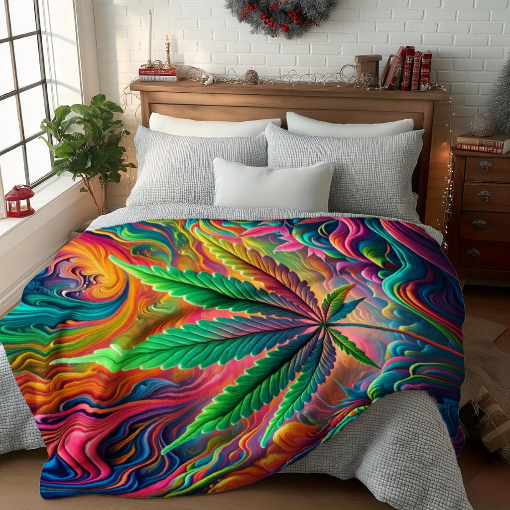 Aonana Secret Garden Leaf Art Soft Cozy Flannel Throw Blanket