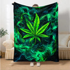 Aonana Secret Garden Leaf Art Soft Cozy Flannel Throw Blanket