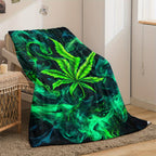 Aonana Secret Garden Leaf Art Soft Cozy Flannel Throw Blanket
