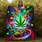 Aonana Secret Garden Leaf Art Soft Cozy Flannel Throw Blanket