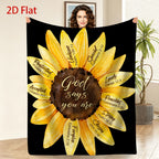 Aonana Secret Garden Sunflower Soft Cozy Flannel Throw Blanket