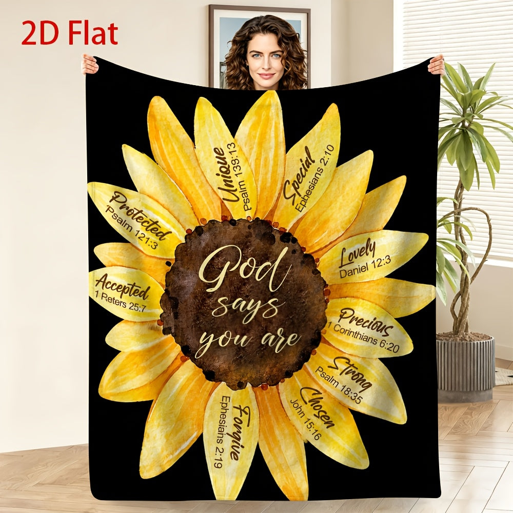 Aonana Secret Garden Sunflower Soft Cozy Flannel Throw Blanket