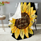 Aonana Secret Garden Sunflower Soft Cozy Flannel Throw Blanket