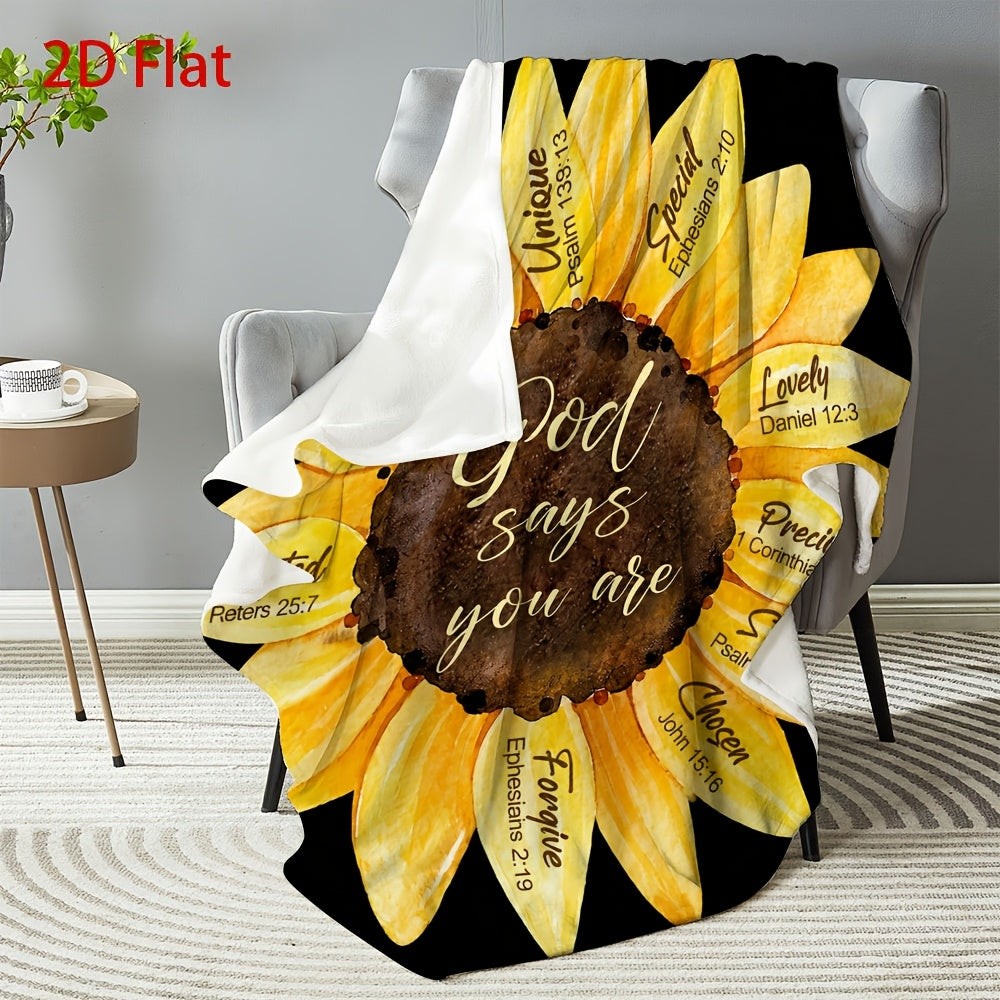 Aonana Secret Garden Sunflower Soft Cozy Flannel Throw Blanket