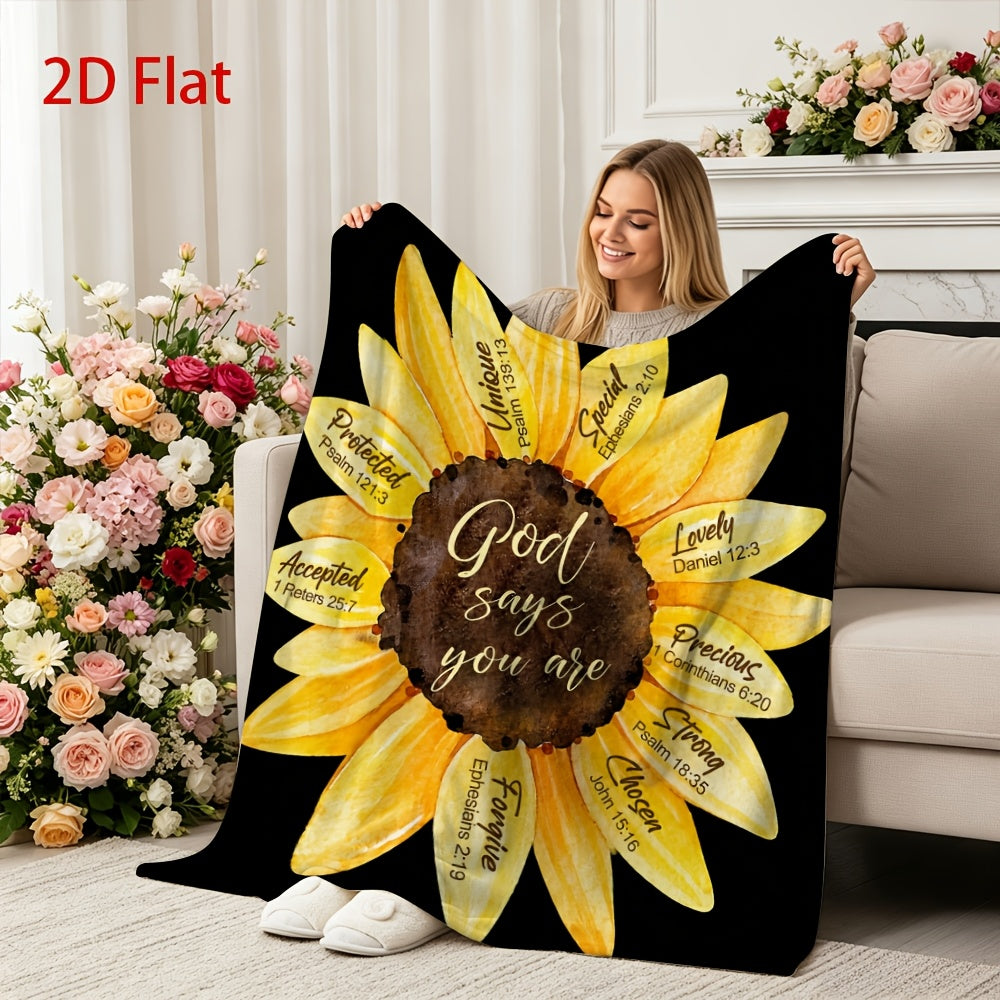Aonana Secret Garden Sunflower Soft Cozy Flannel Throw Blanket