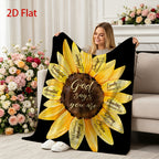 Aonana Secret Garden Sunflower Soft Cozy Flannel Throw Blanket