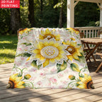 Aonana Secret Garden Sunflower Soft Cozy Flannel Throw Blanket