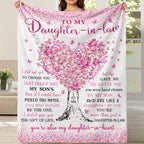 Aonana “To My Daughter-In-Law” Flannel Blanket – Perfect Gift from Mother-in-Law