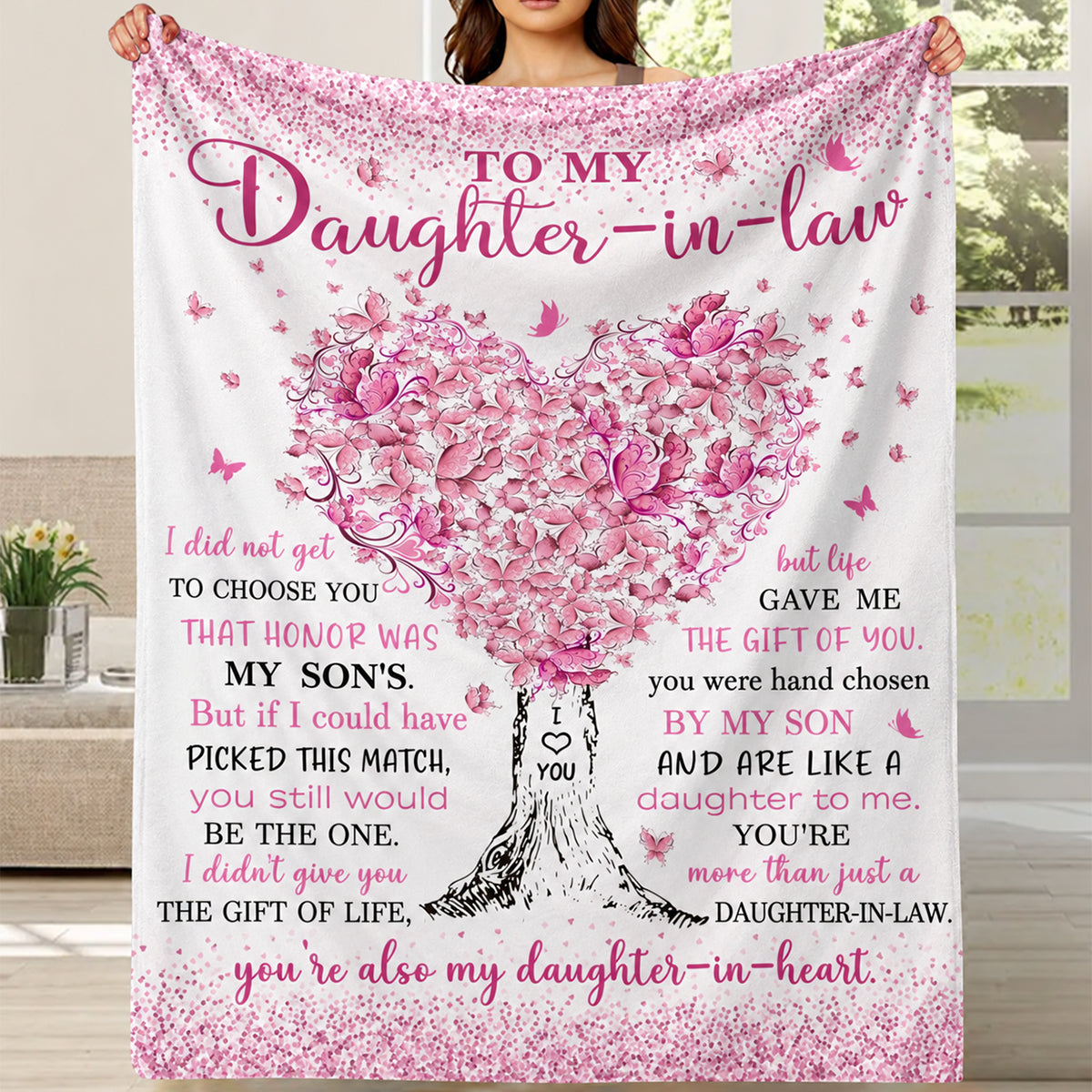 Aonana “To My Daughter-In-Law” Flannel Blanket – Perfect Gift from Mother-in-Law