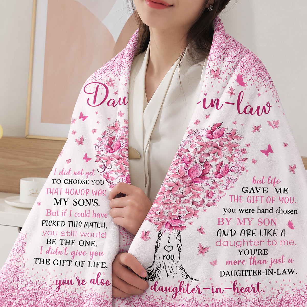 Aonana “To My Daughter-In-Law” Flannel Blanket – Perfect Gift from Mother-in-Law