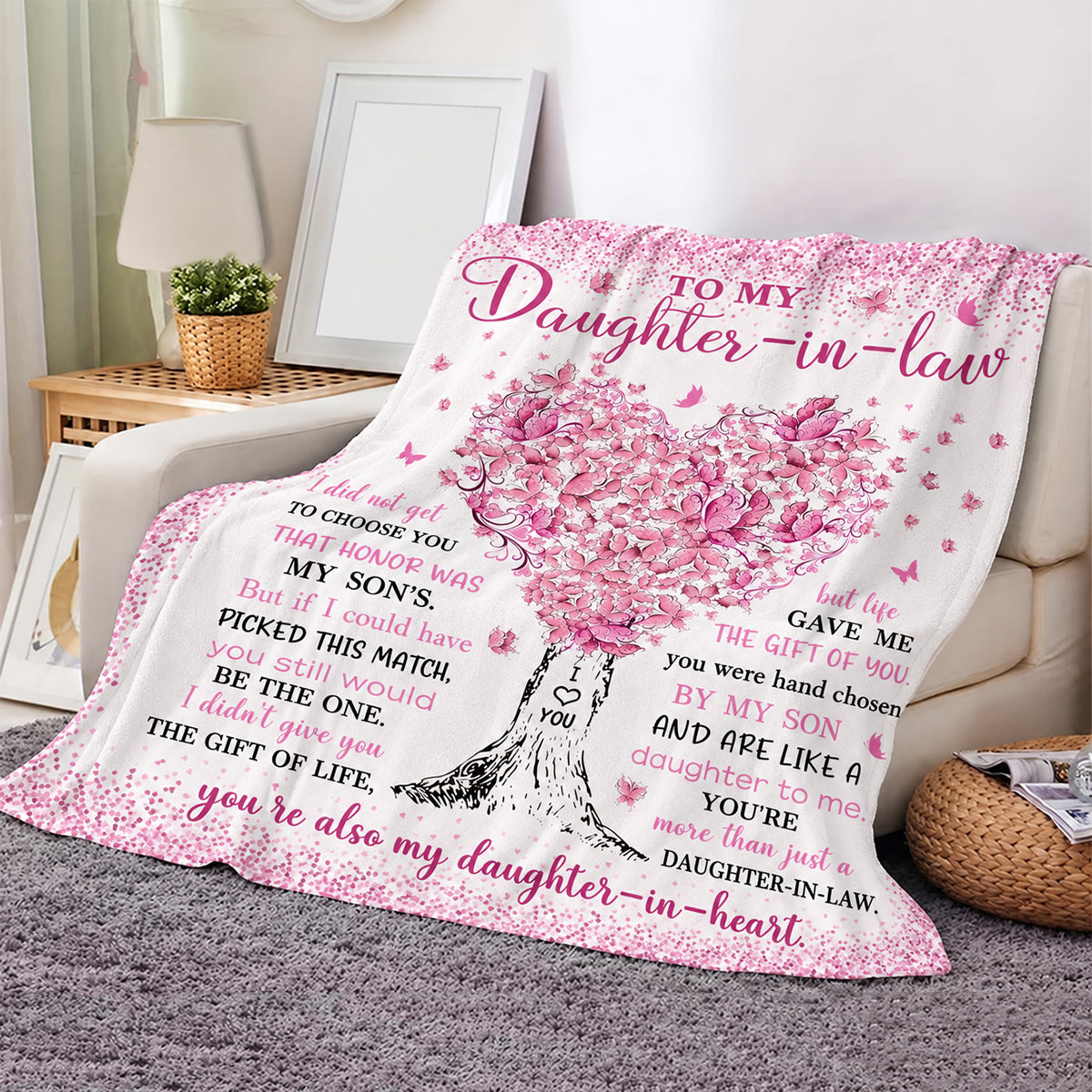 Aonana “To My Daughter-In-Law” Flannel Blanket – Perfect Gift from Mother-in-Law