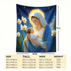 Aonana Virgin Mary & Baby Jesus Flannel Throw Blanket