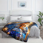 Aonana Virgin Mary & Baby Jesus Flannel Throw Blanket