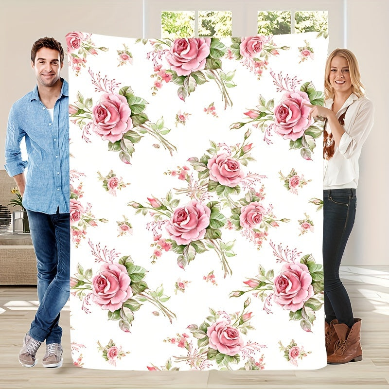 Aonana Secret Garden Flowers Soft Cozy Flannel Throw Blanket