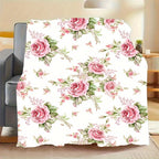 Aonana Secret Garden Flowers Soft Cozy Flannel Throw Blanket