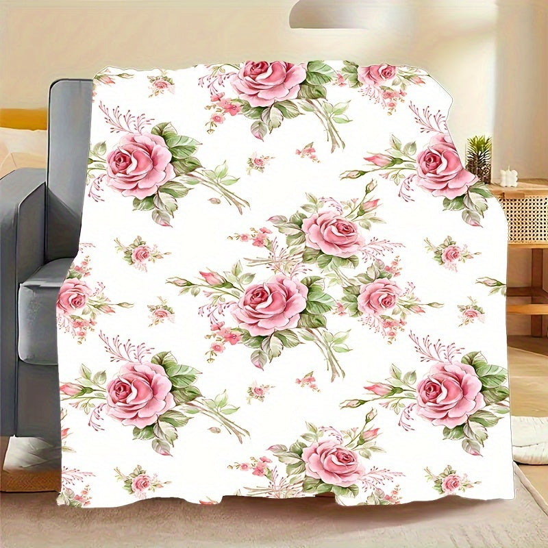 Aonana Secret Garden Flowers Soft Cozy Flannel Throw Blanket