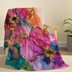Aonana Secret Garden Flowers Soft Cozy Flannel Throw Blanket