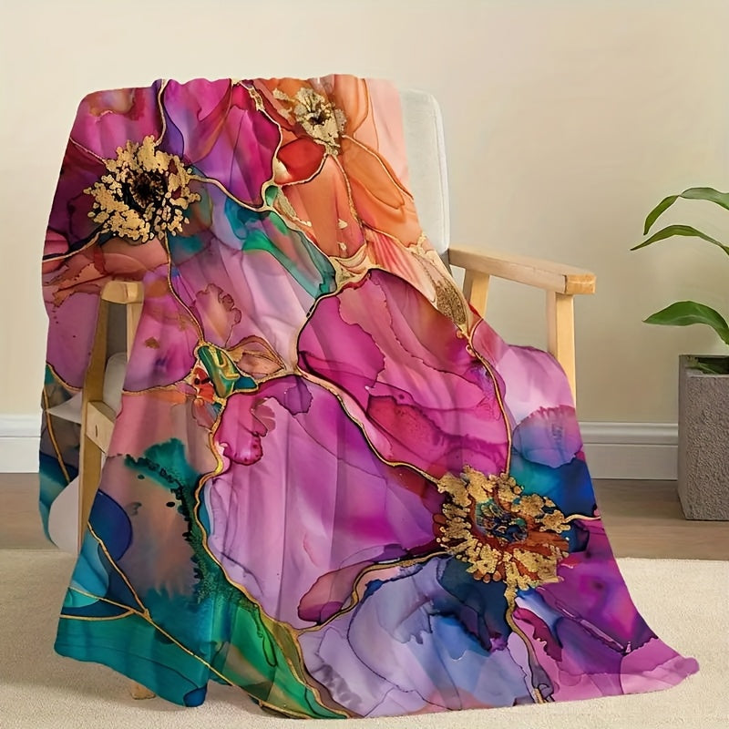 Aonana Secret Garden Flowers Soft Cozy Flannel Throw Blanket