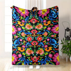Aonana Secret Garden Flowers Soft Cozy Flannel Throw Blanket