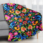 Aonana Secret Garden Flowers Soft Cozy Flannel Throw Blanket