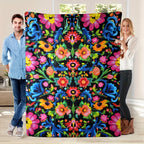 Aonana Secret Garden Flowers Soft Cozy Flannel Throw Blanket