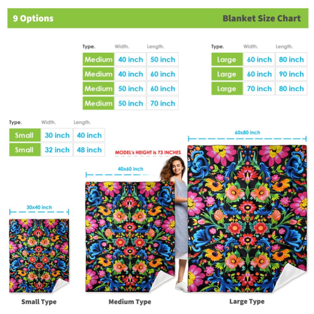 Aonana Secret Garden Flowers Soft Cozy Flannel Throw Blanket