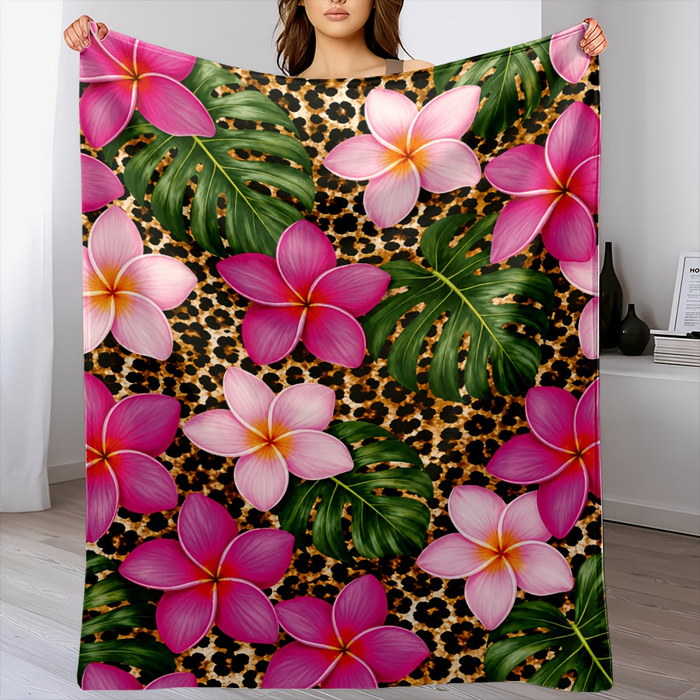 Aonana Secret Garden Flowers Soft Cozy Flannel Throw Blanket