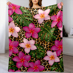 Aonana Secret Garden Flowers Soft Cozy Flannel Throw Blanket