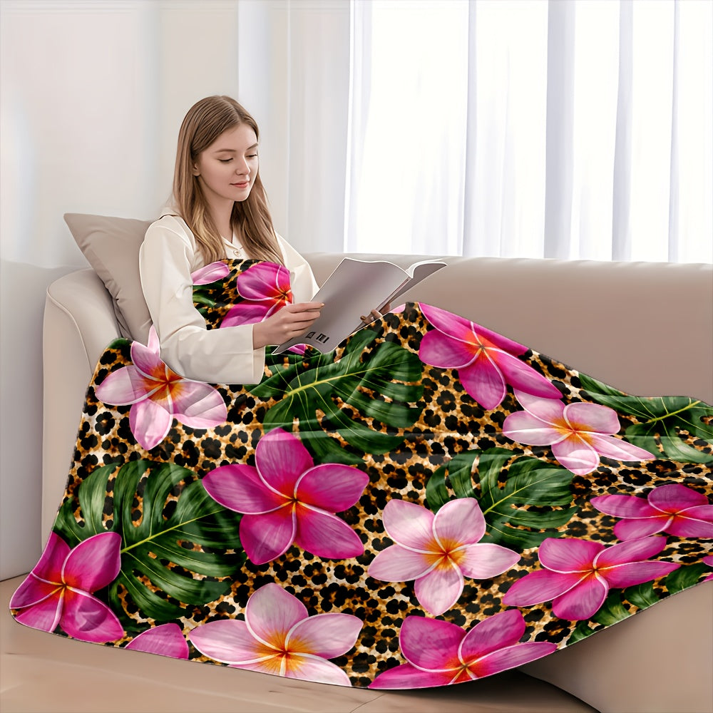 Aonana Secret Garden Flowers Soft Cozy Flannel Throw Blanket