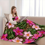 Aonana Secret Garden Flowers Soft Cozy Flannel Throw Blanket