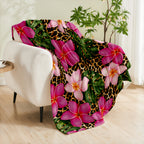 Aonana Secret Garden Flowers Soft Cozy Flannel Throw Blanket