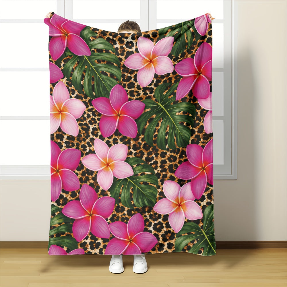 Aonana Secret Garden Flowers Soft Cozy Flannel Throw Blanket
